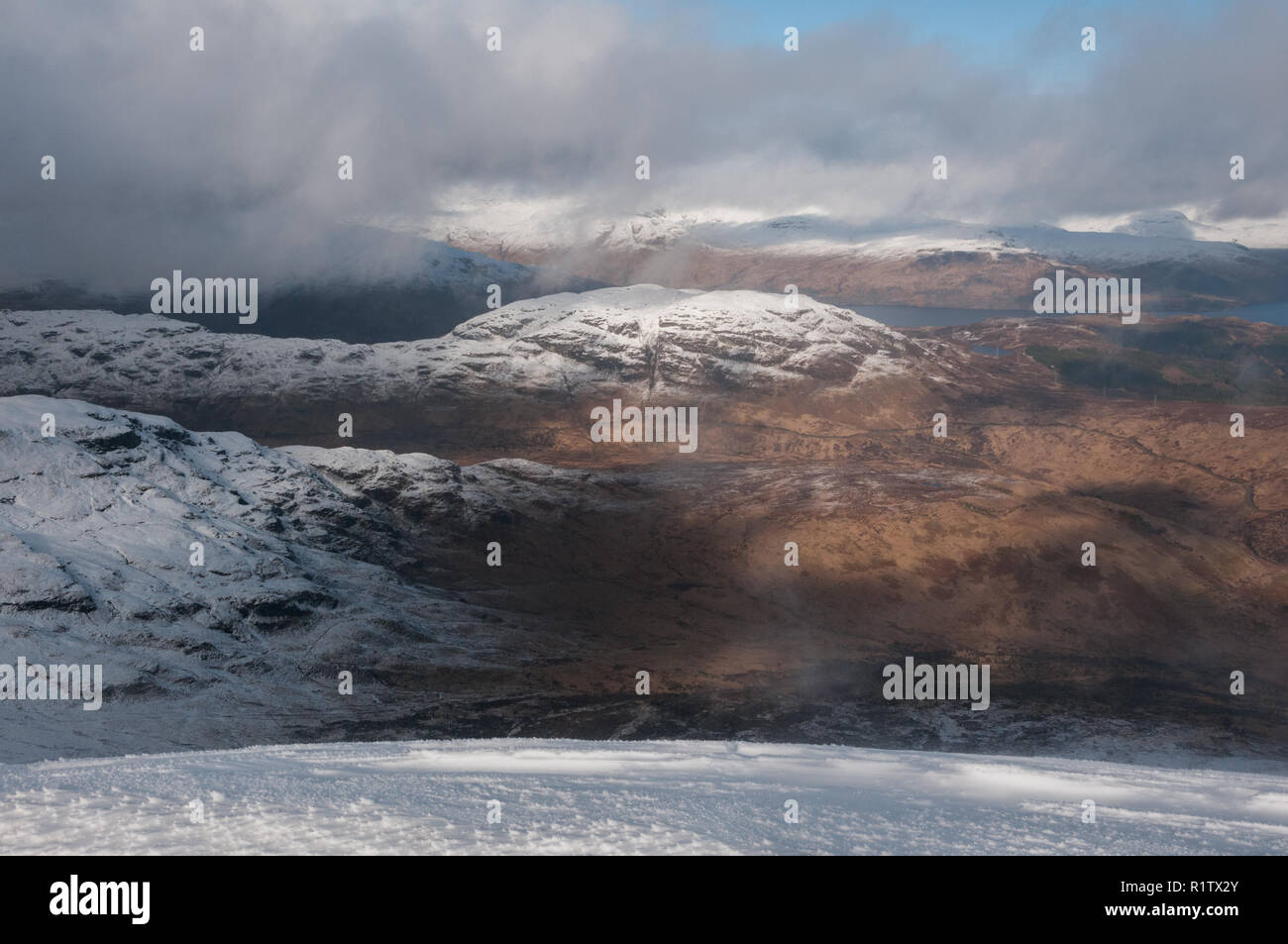 View of Loch Katrine from Ben Lomond, Scotland Stock Photo