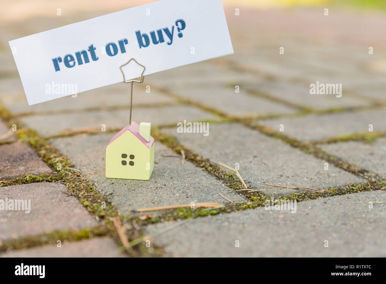 Buy or rent property concept. new House as wish .Text message Buy or