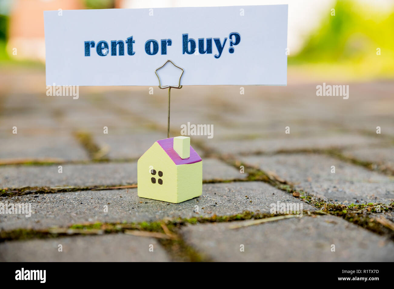 Buy or rent property concept. new House as wish .Text message Buy or