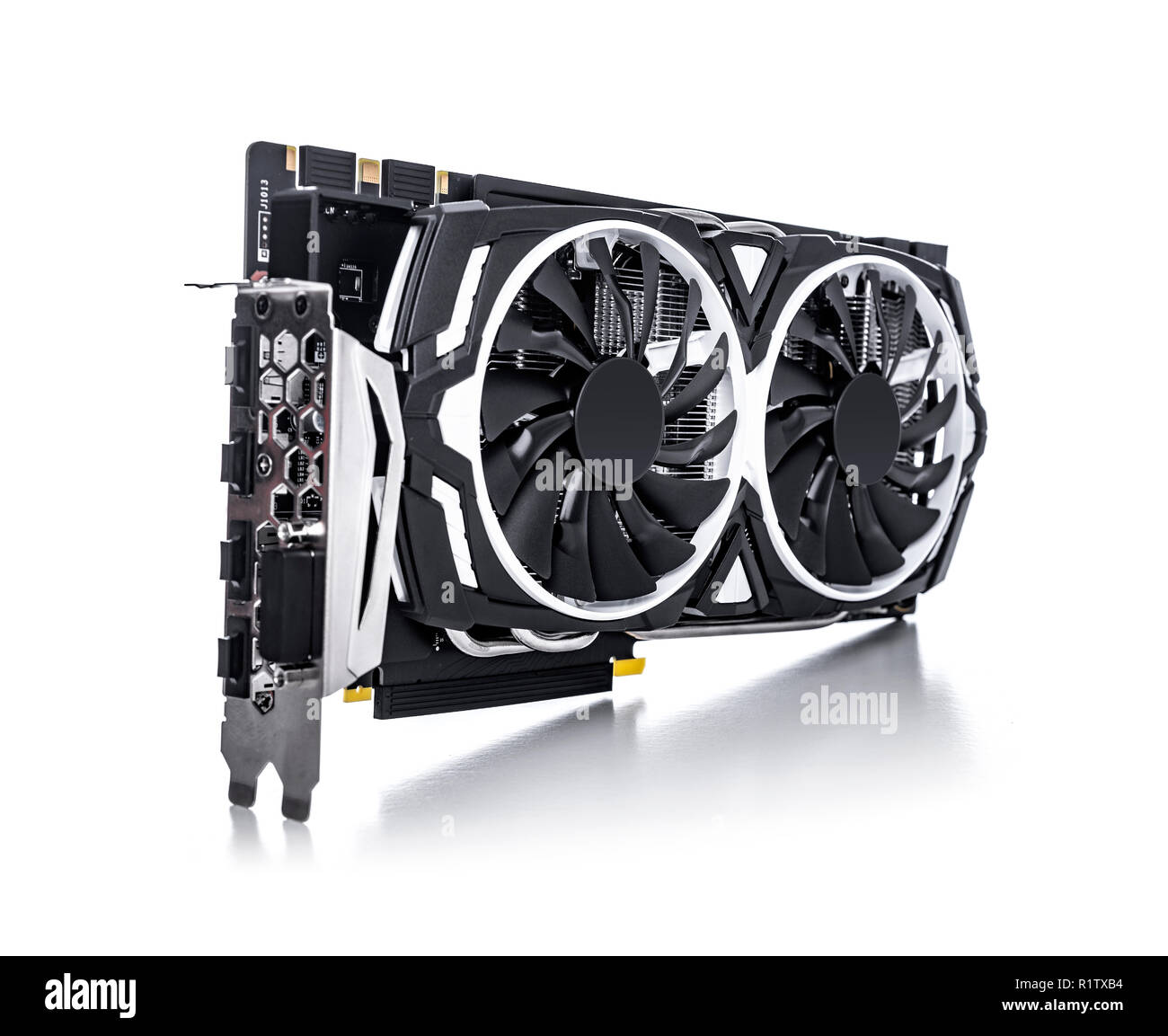 Computer gaming powerful graphic card on white Stock Photo Alamy