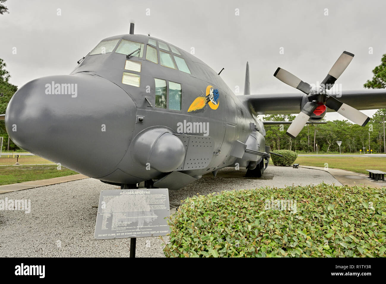 AC-130A Spectre Vietnam War era gunship on static display at the outdoor air museum at Eglin AFB, Fort Walton Beach Florida, USA. Stock Photo