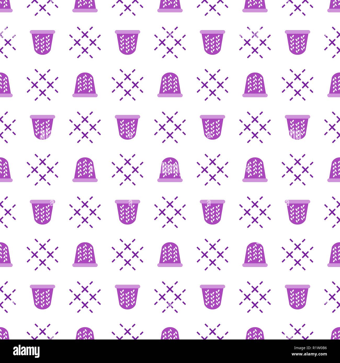 Seamless pattern with thimbles. Sewing and needlework background