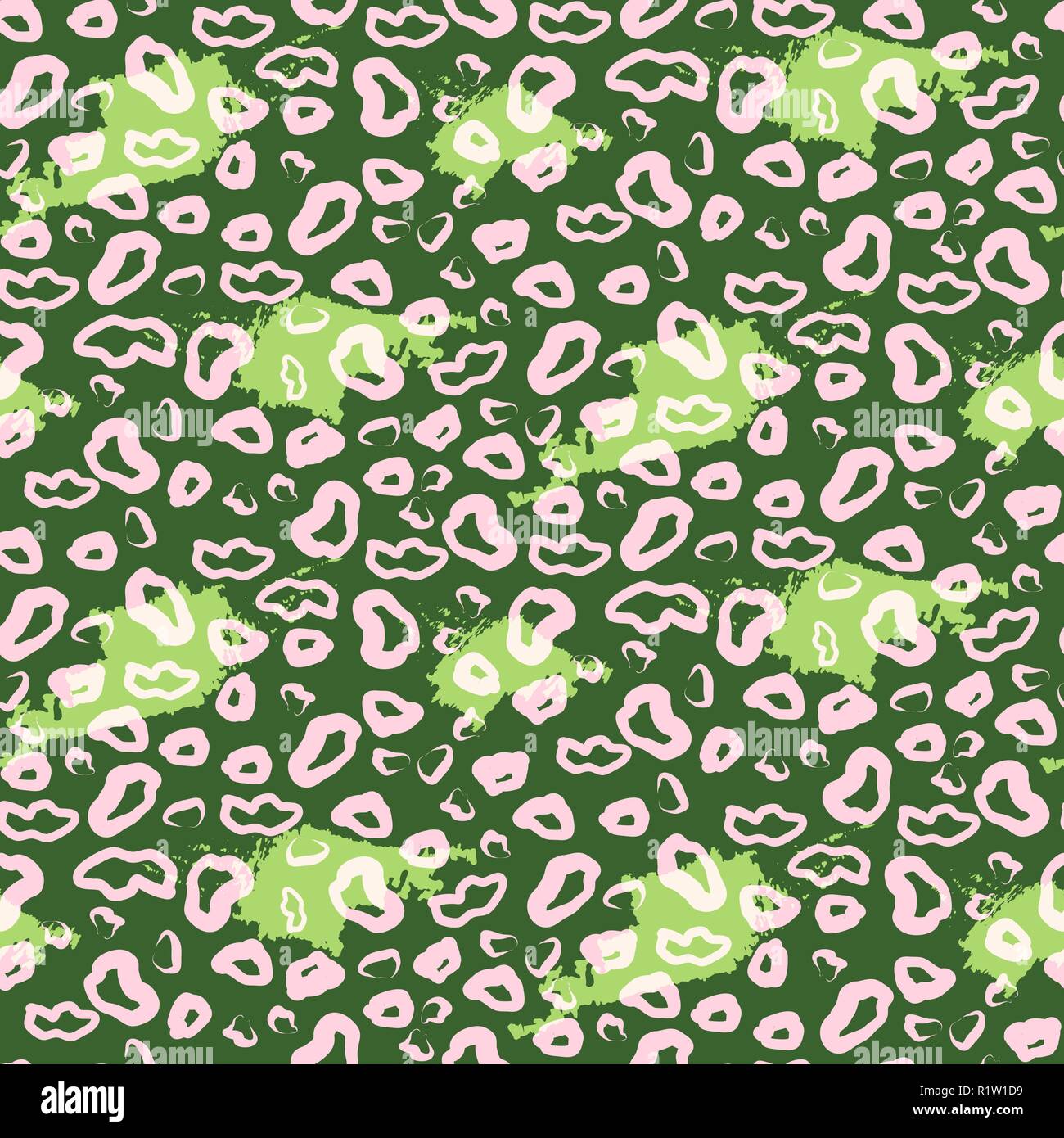 Seamless green leopard texture pattern