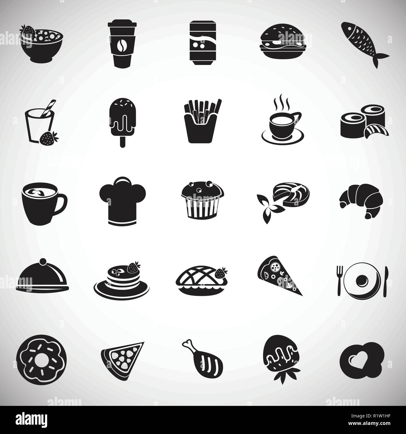 Food and drinks set on white background Stock Vector Image & Art - Alamy