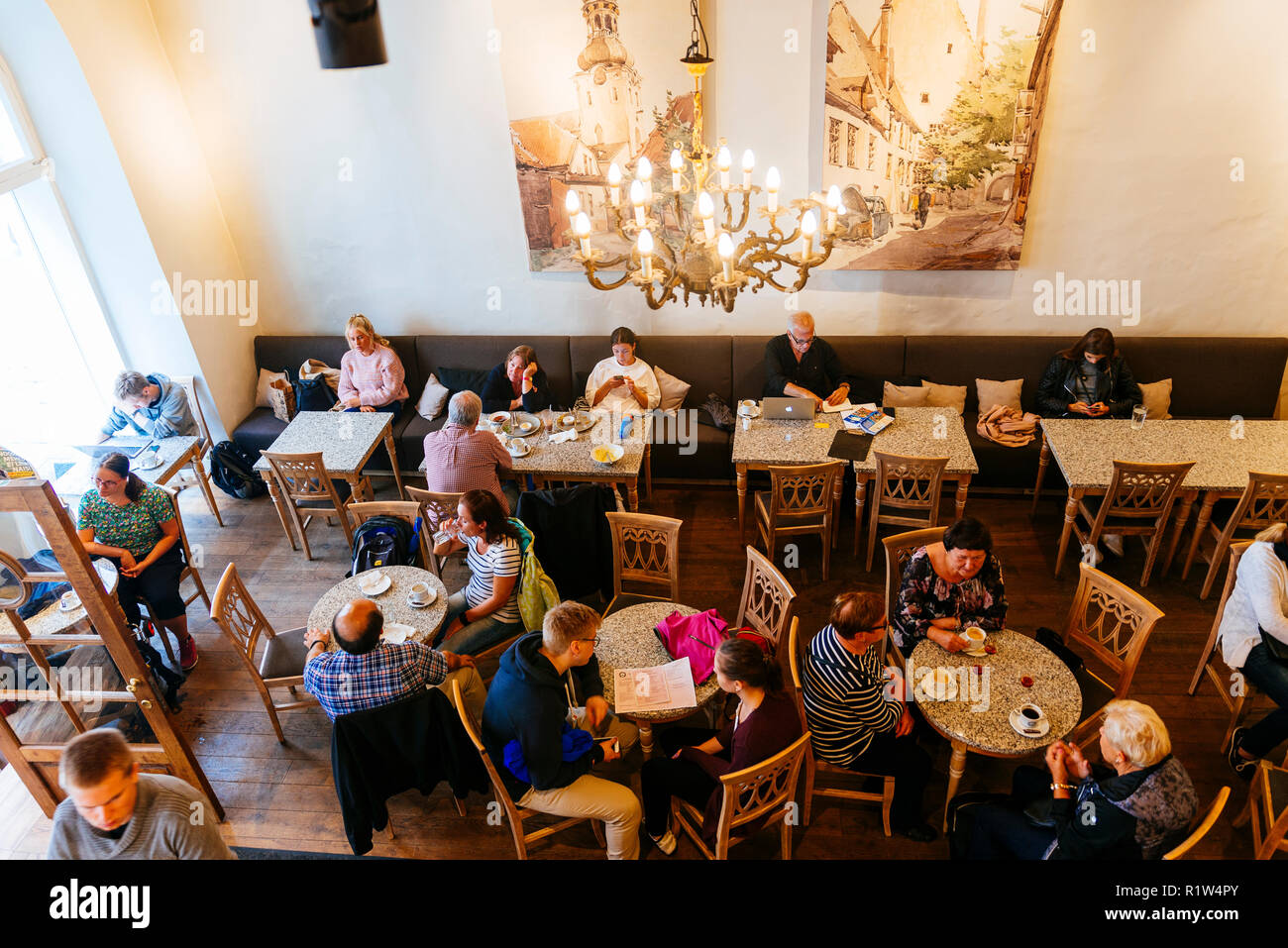 Reval cafe. Tallinn, Harju County, Estonia, Baltic states, Europe. Stock Photo