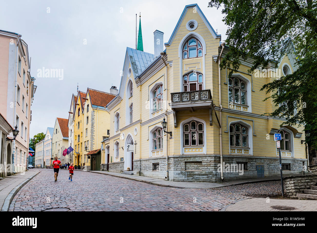 Tallinn old town street. Tallinn, Harju County, Estonia, Baltic states, Europe. Stock Photo