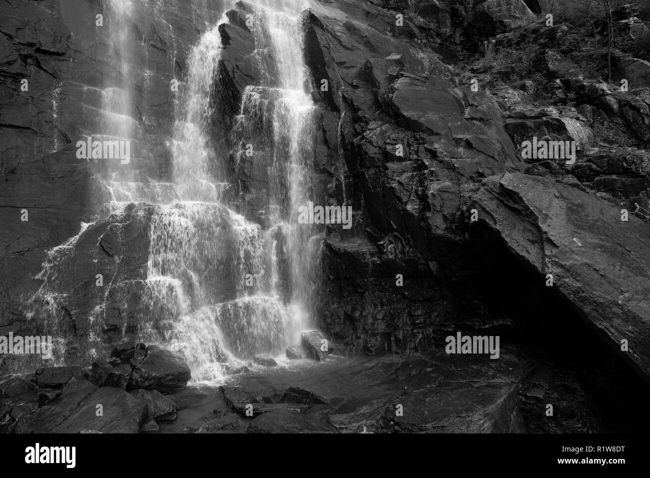 Hickory Nut Falls at Chimney Rock State Park in the foothills of