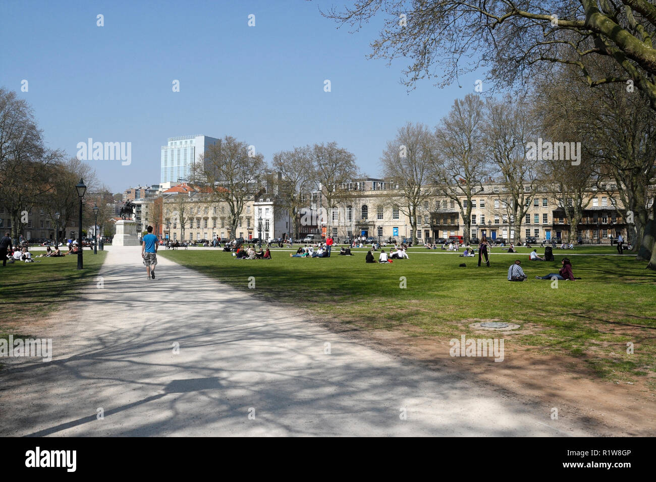 Queen Square in Bristol, England UK, open space in the city centre Stock Photo