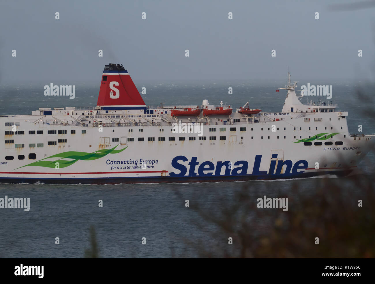 MS STENA EUROPE StenaLine Ferry Leaving Fishguard Wales On Its Way To 