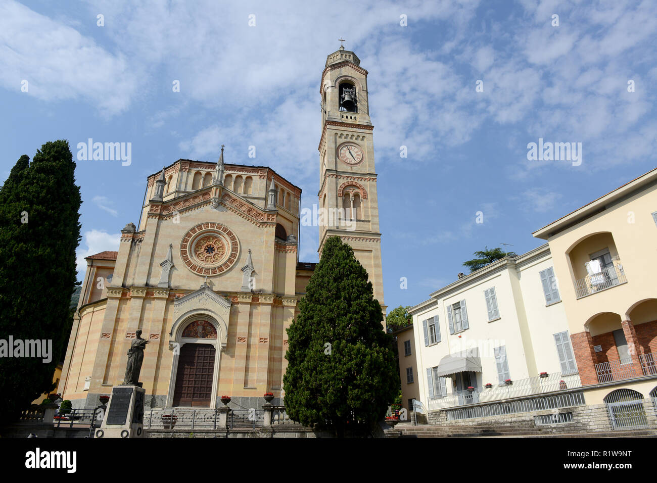 San Lorenzo Church, Tremezzo on Lake Como Italy Stock Photo