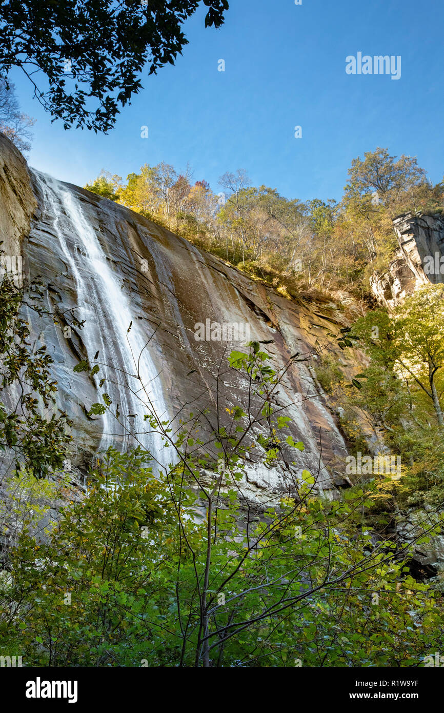 Hickory Nut Falls at Chimney Rock State Park in the foothills of