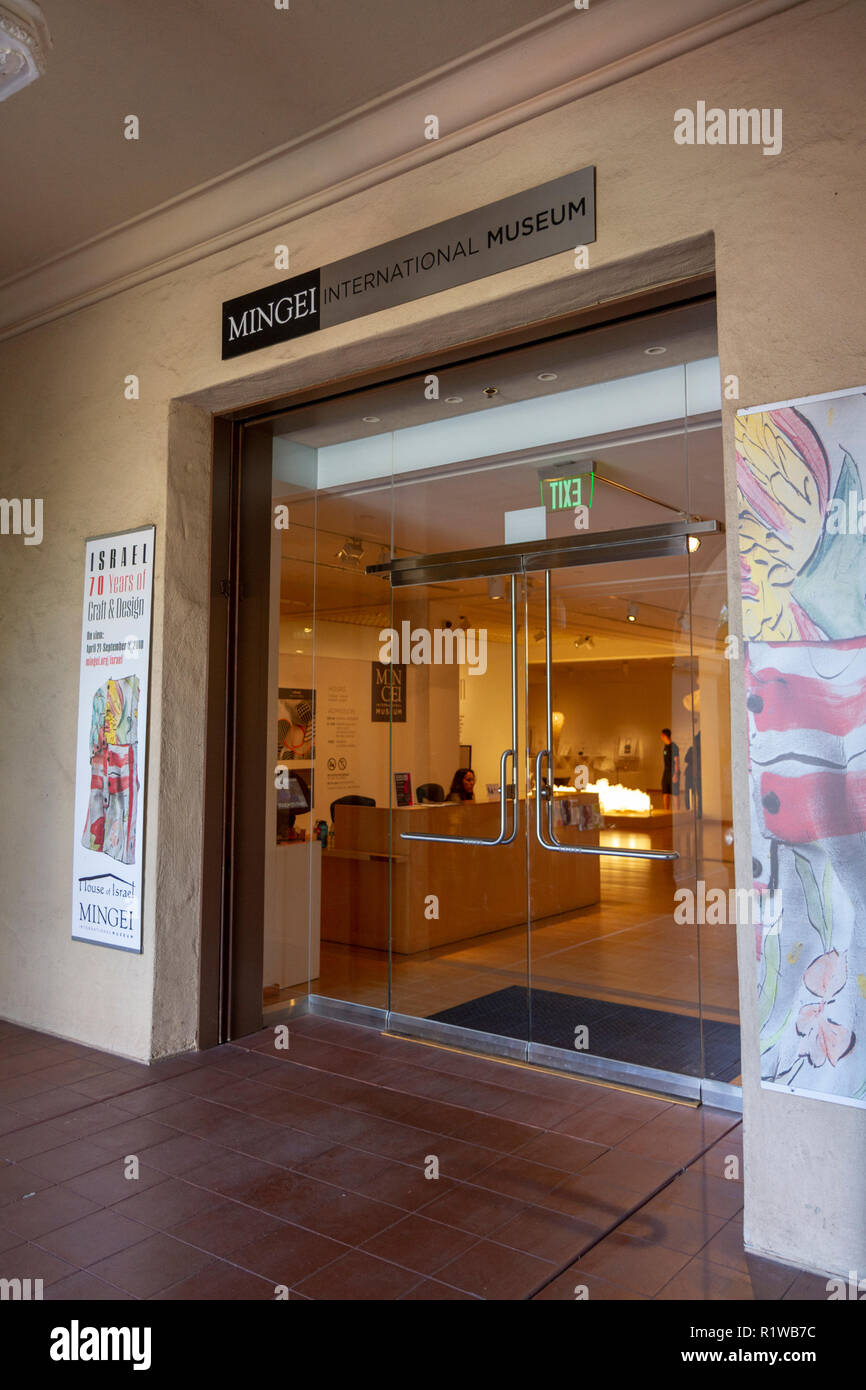 Entrance to the Mingei International Museum in Balboa Park, San Diego, California, United States. Stock Photo