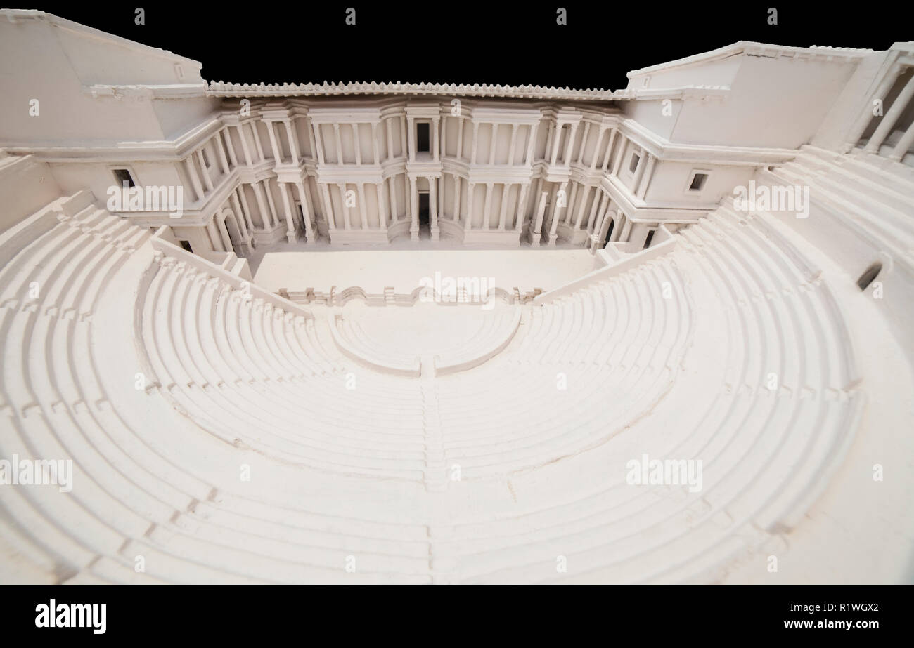 Cartagena, Spain - 2018 Sept 14th: Roman Theater of Cartagena scale model at Roman Theater Museum of Cartagena, Murcia, Spain Stock Photo