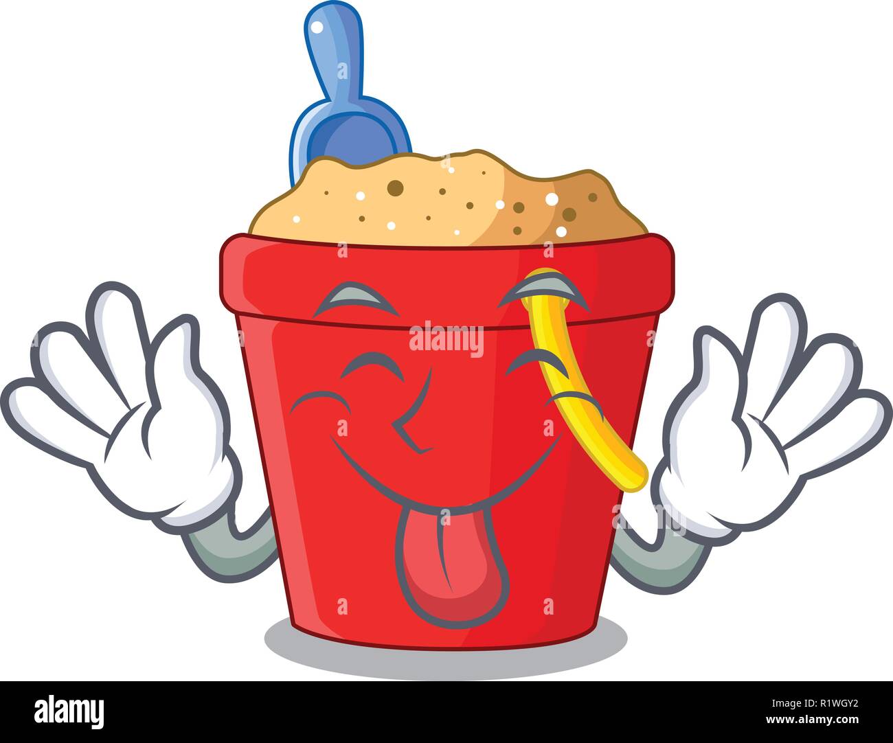 Tongue Out Beach Bucket In String Shape Mascot Stock Vector Image Art