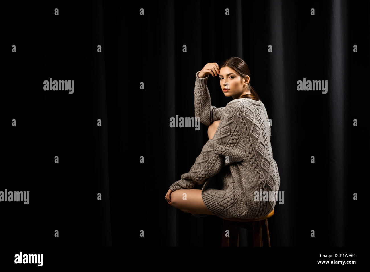 Woman On Bar Stool High Resolution Stock Photography and Images - Alamy