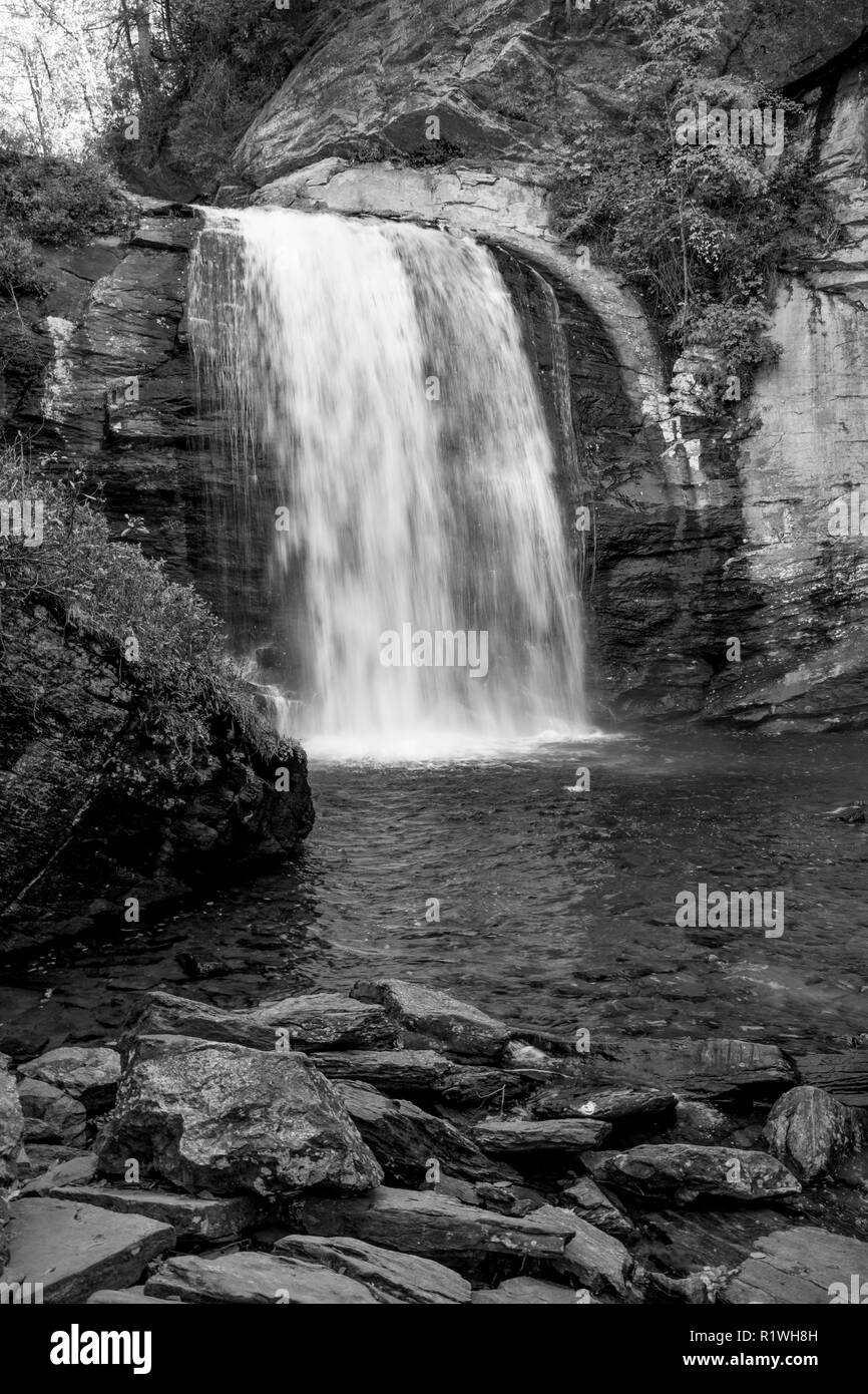 Looking Glass Falls in Pisgah National Forest in the Blue Ridge