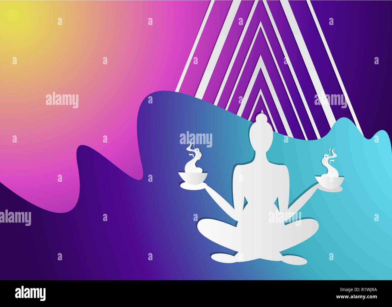 Yoga Background Vector Illustration Glowing Outline Man Yoga Pose Dark  Stock Vector by ©rashmisingh 192122878
