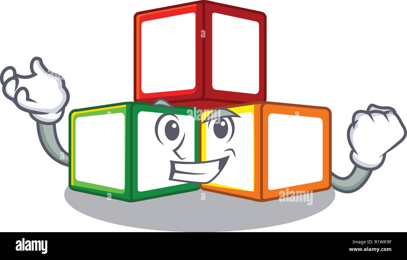 Successful toy blocks cube blank cartoon wooden Stock Vector Image ...