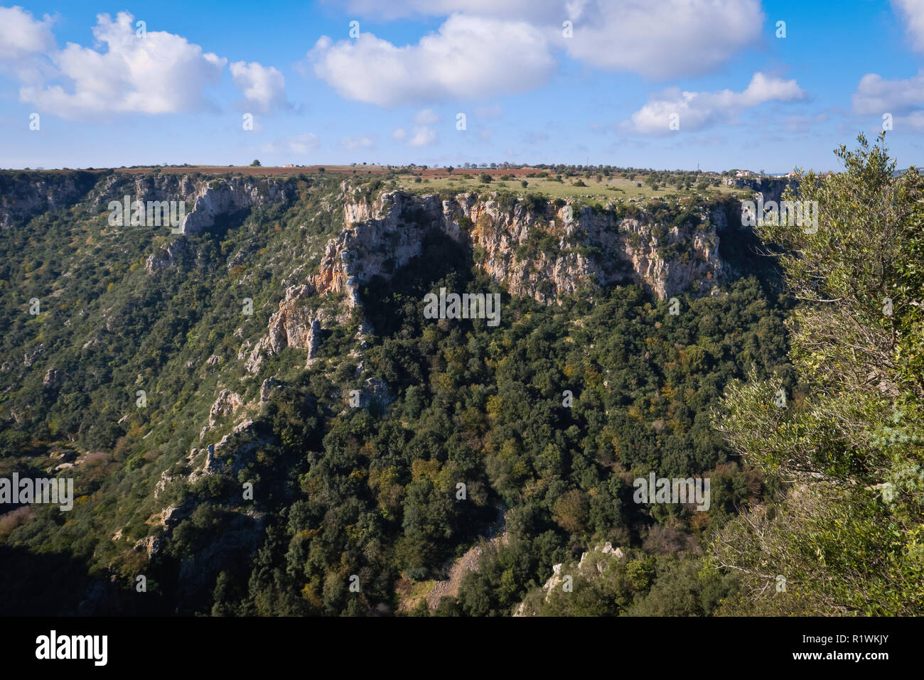 Canyon of Laterza  territory a sunny utumn morning. Stock Photo