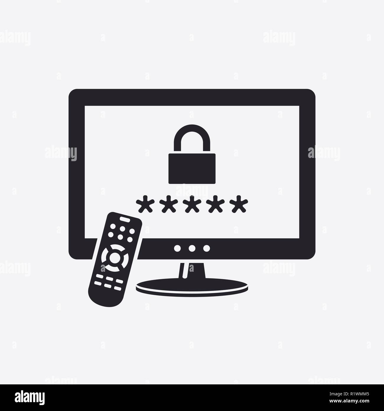 Smart TV with Parental control. Vector icon Stock Vector