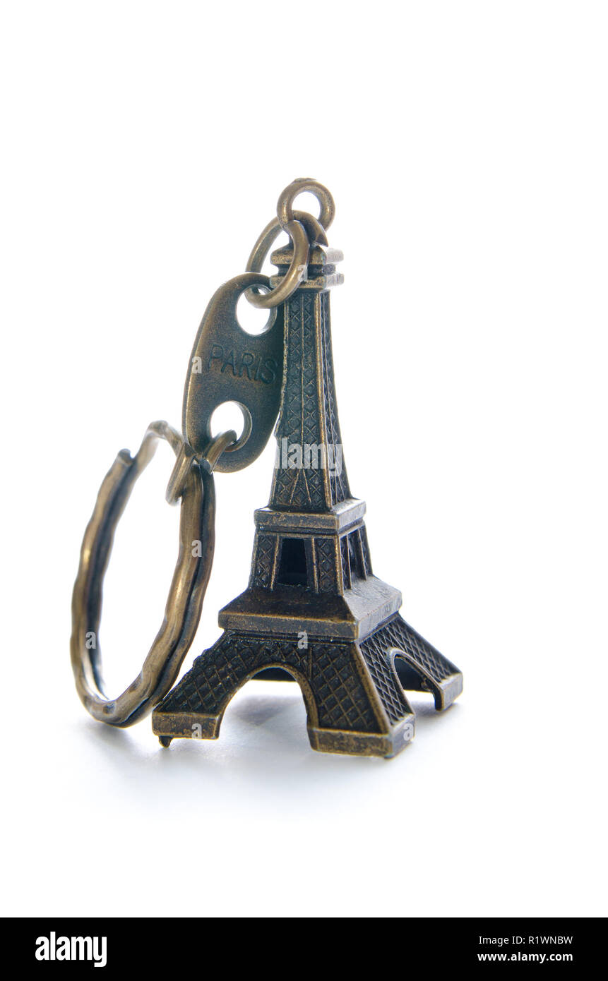 souvenir Eiffel Tower isolated on a white background Stock Photo - Alamy