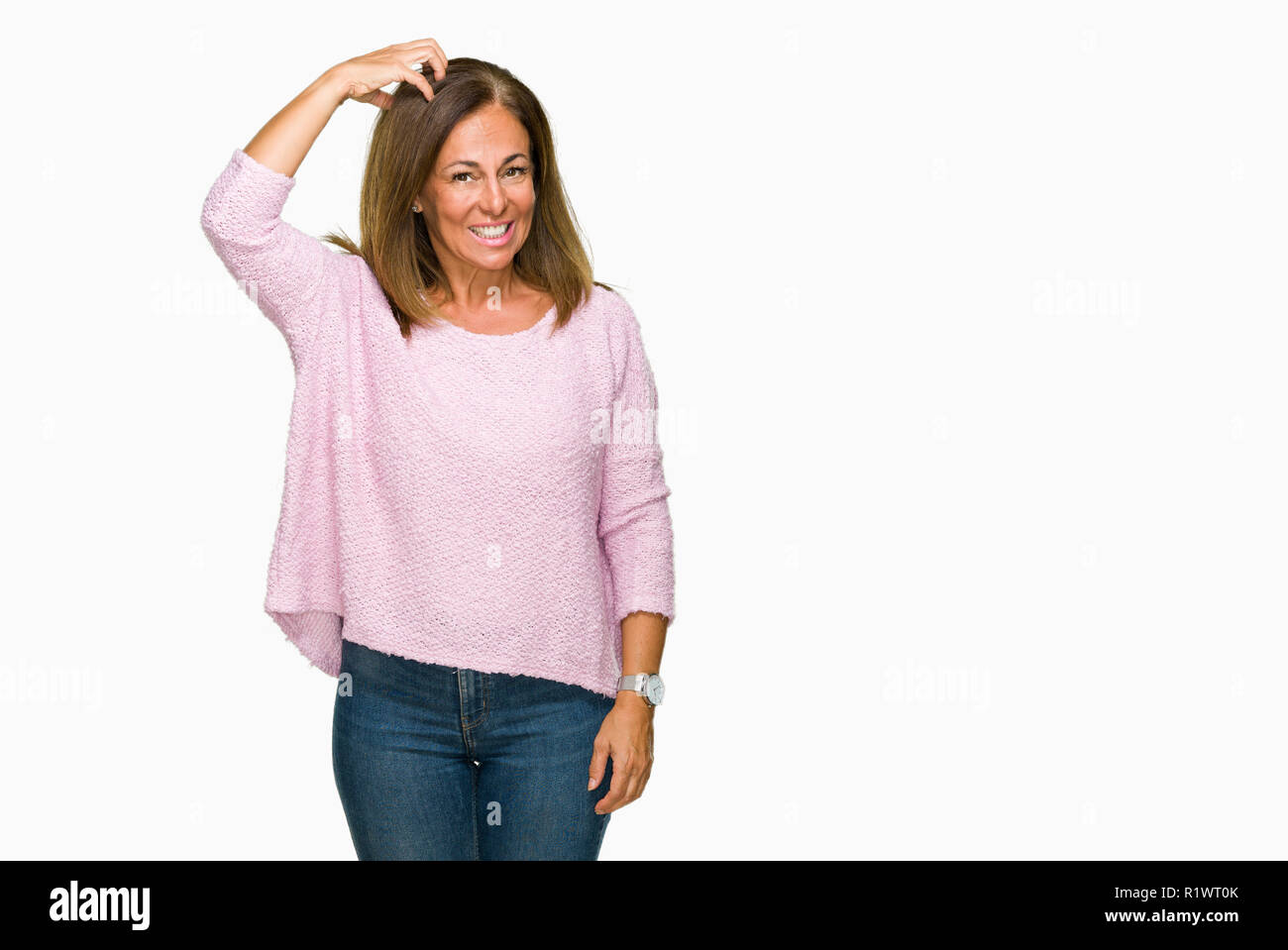 Middle age woman frown Cut Out Stock Images Pictures Alamy