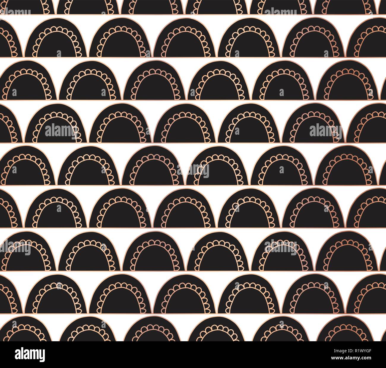 Doodle arcs Rose gold foil Vector seamless pattern Stock Vector Image ...