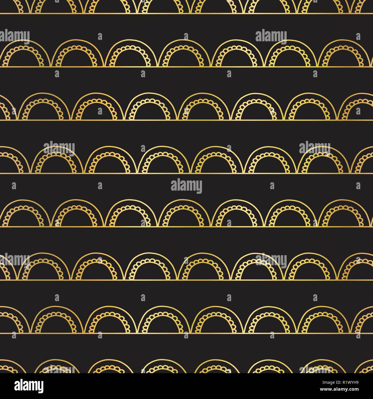 Vector abstract seamless golden doodle background Stock Vector