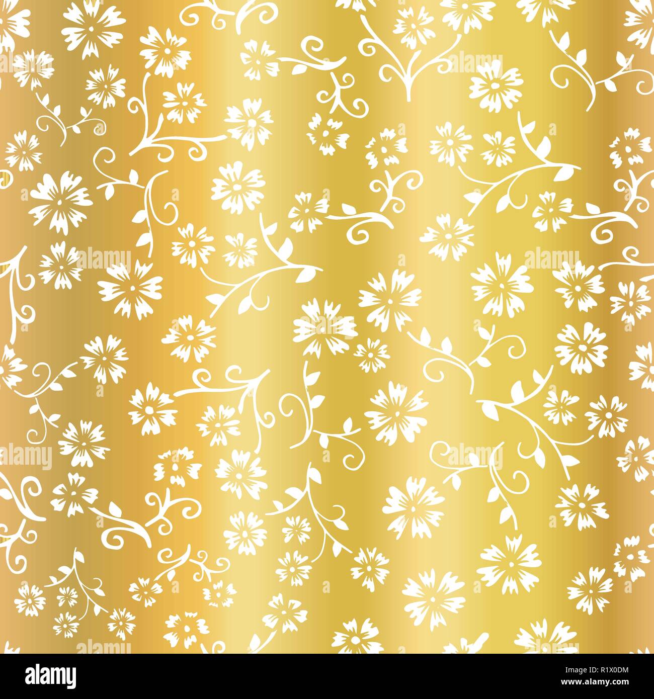 White Flower with Gold Leaves | Gift Wrap White Flower with Gold Leaves | Gift Wrap