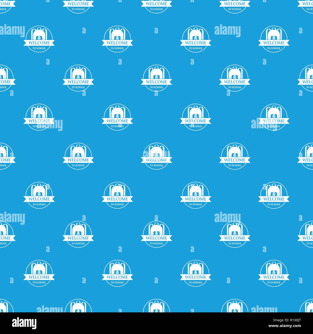 Backpack pattern vector seamless blue Stock Vector