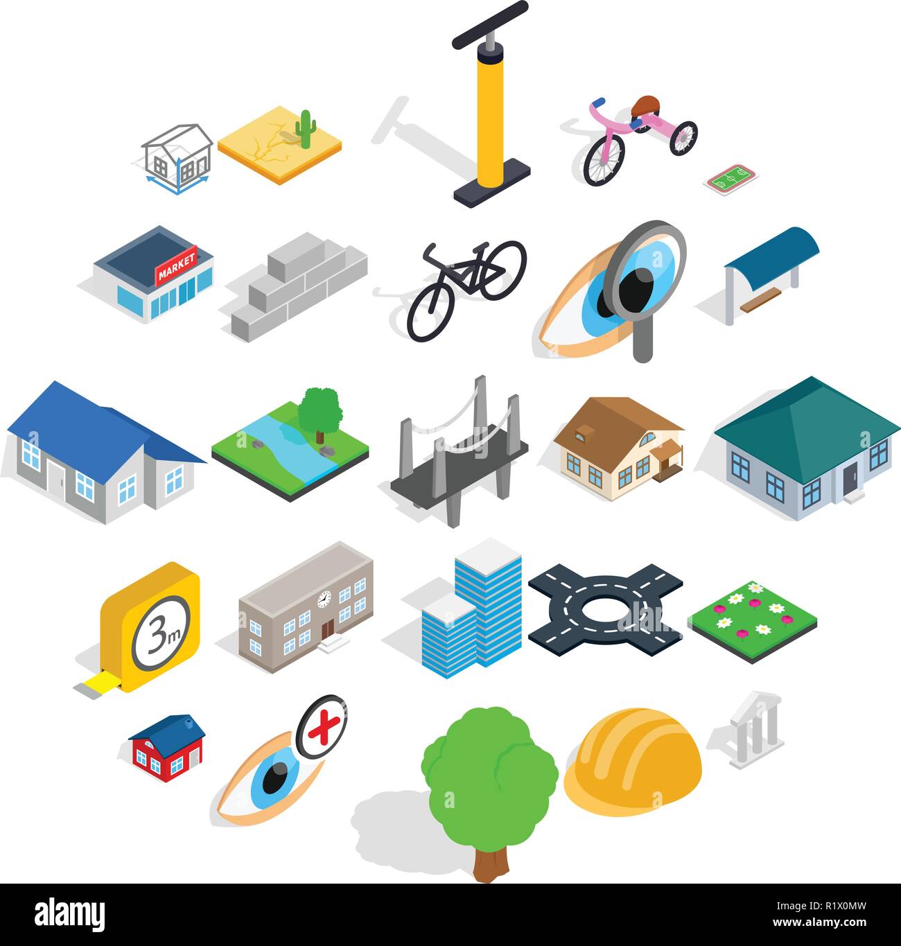 Structure icons set, isometric style Stock Vector Image & Art - Alamy