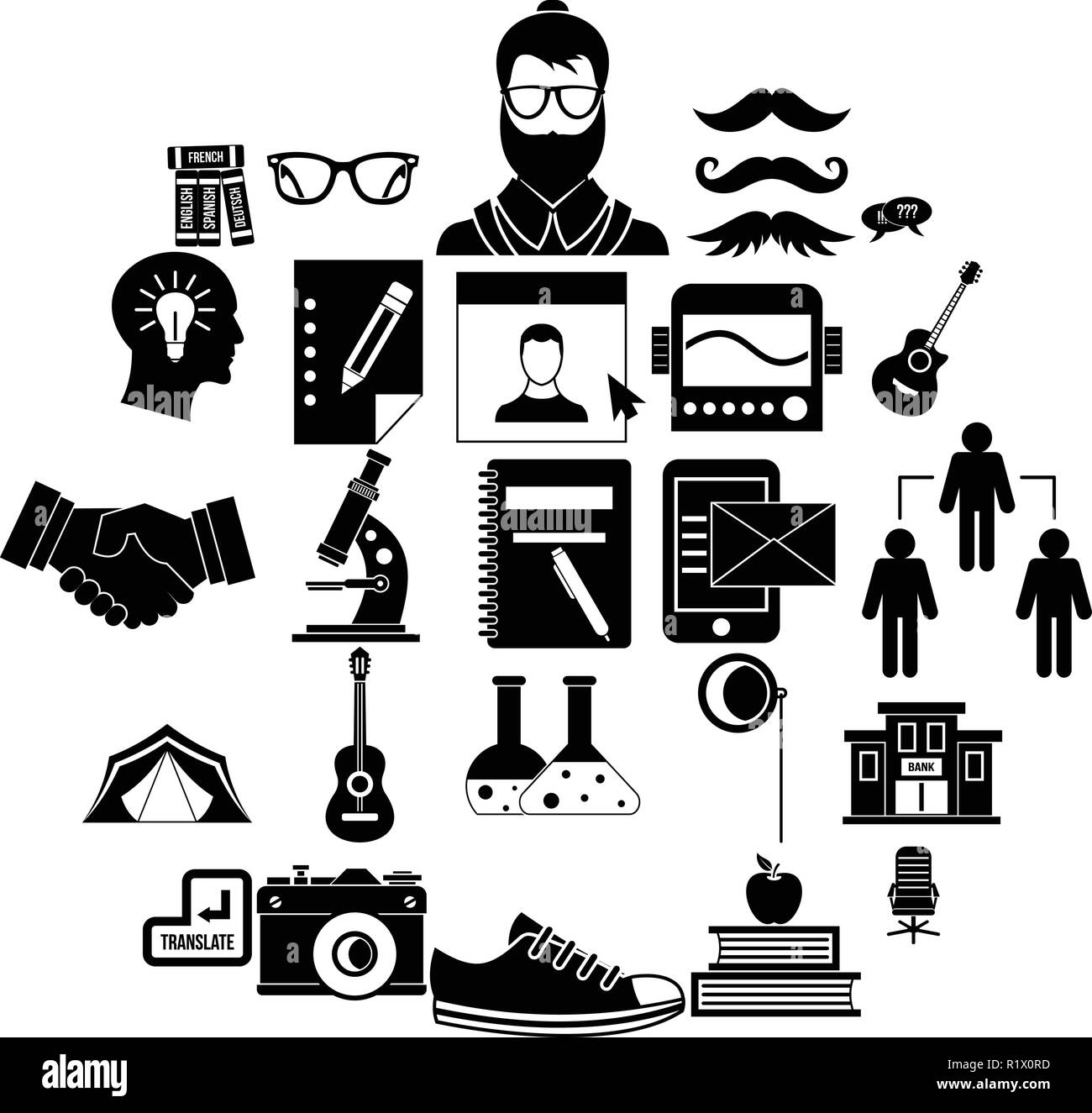 Undergraduate Icons Set Simple Style Stock Vector Image Art Alamy