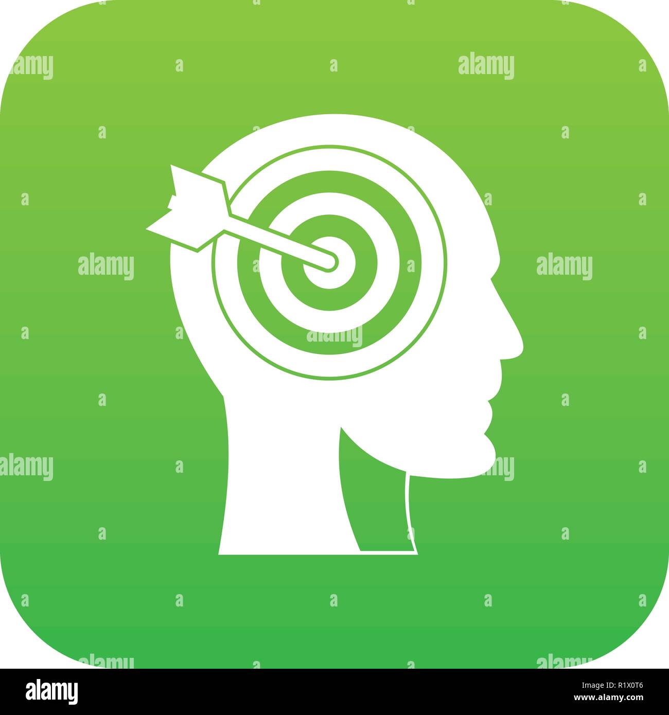 Target in human head icon digital green Stock Vector Image & Art - Alamy