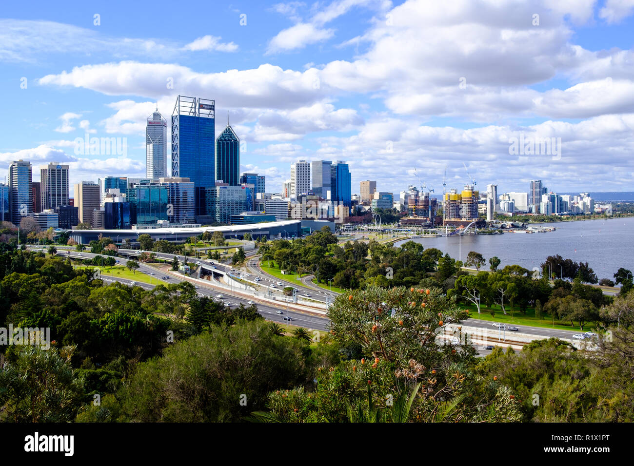 Perth CBD as seen from King's Park, Western Australia Stock Photo Alamy