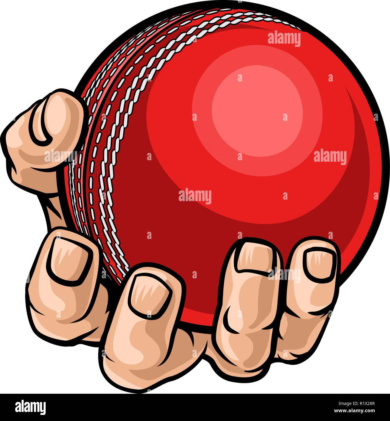 Hand Holding Cricket Ball Stock Vector Image & Art - Alamy