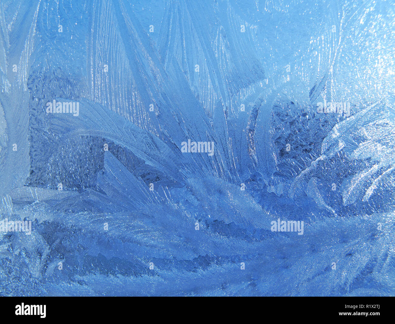 frosty natural pattern on winter window Stock Photo - Alamy