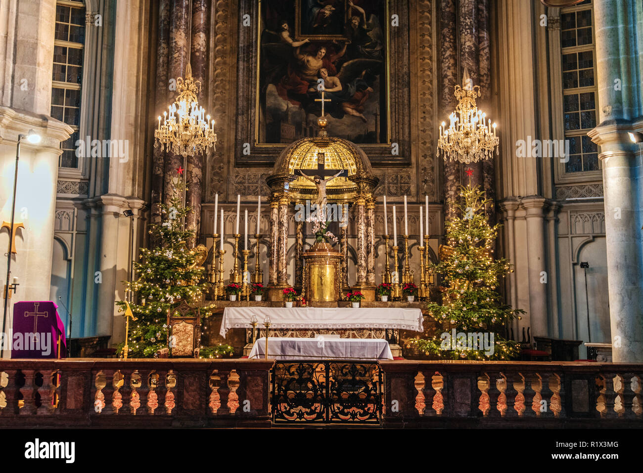 Minoritenkirche Christmas Interior Decoration Stock Photo