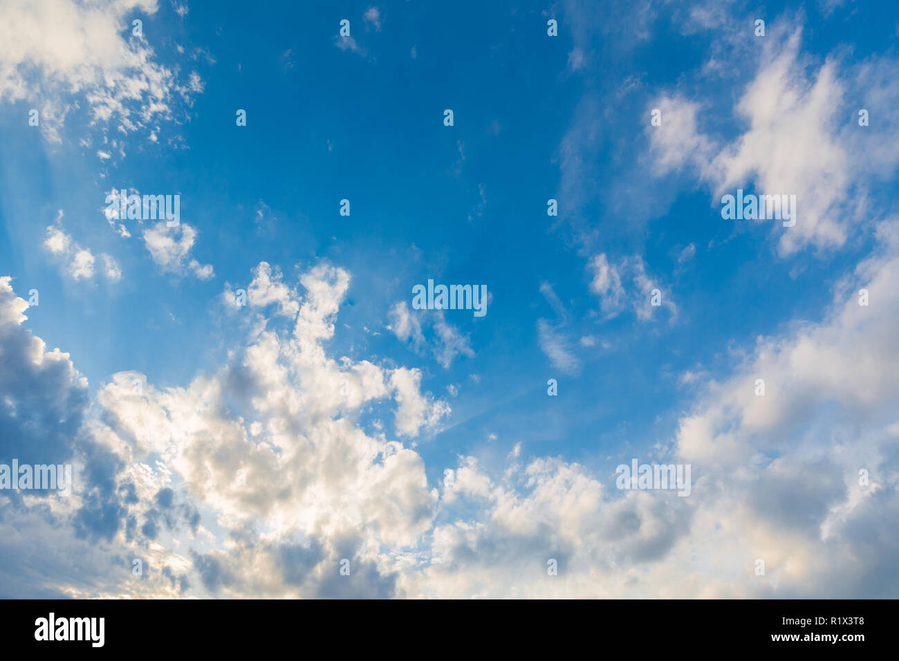 Blue sky and clouds. Weather and nature background Stock Photo - Alamy