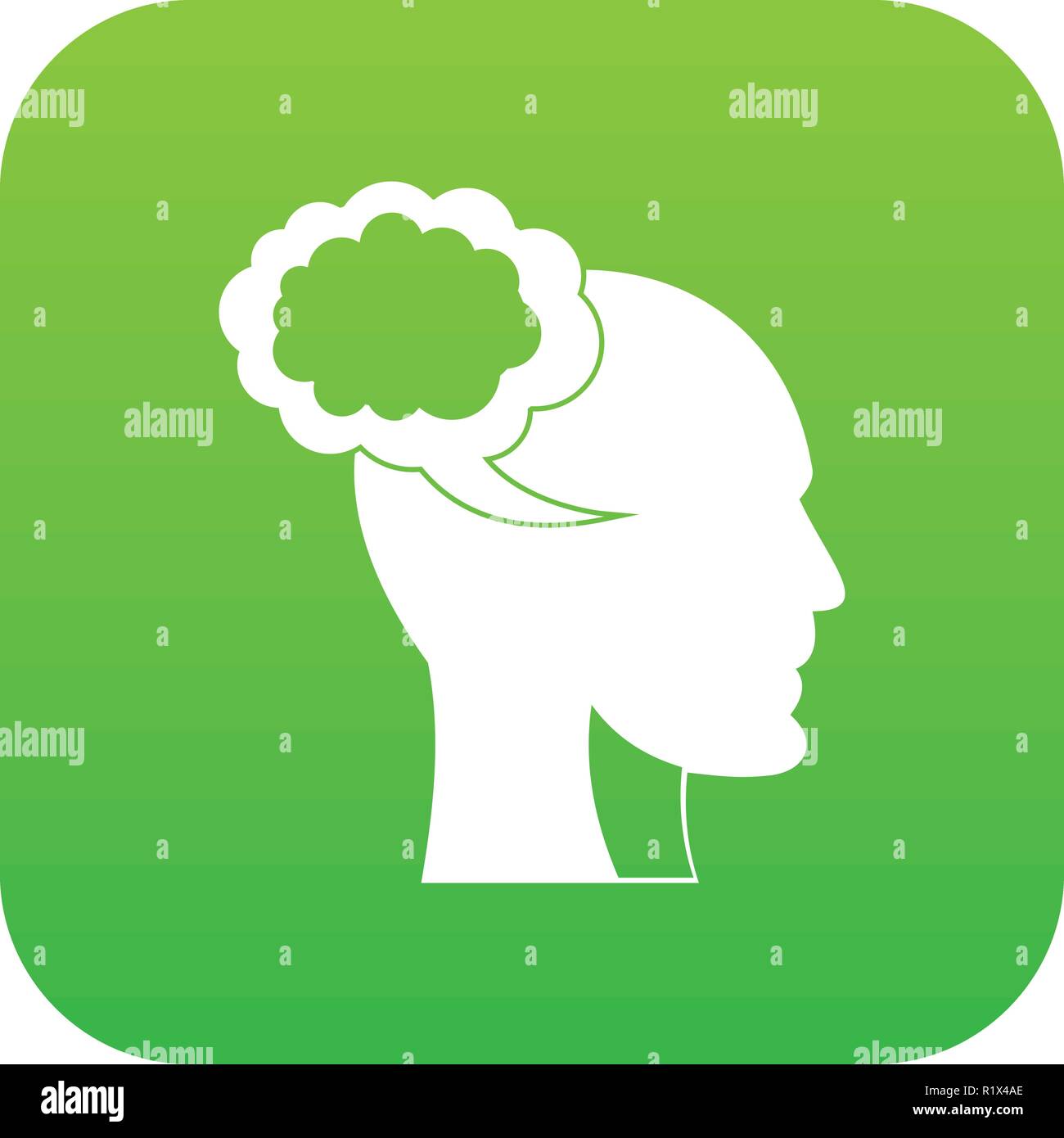 Speech bubble with human head icon digital green Stock Vector Image ...