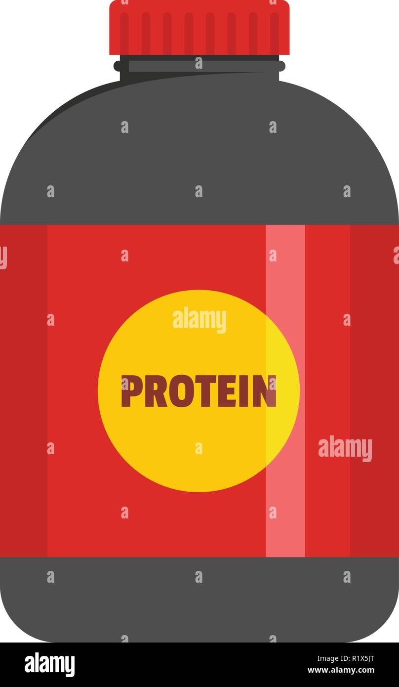 Large pack of protein icon. Flat illustration of large pack protein ...