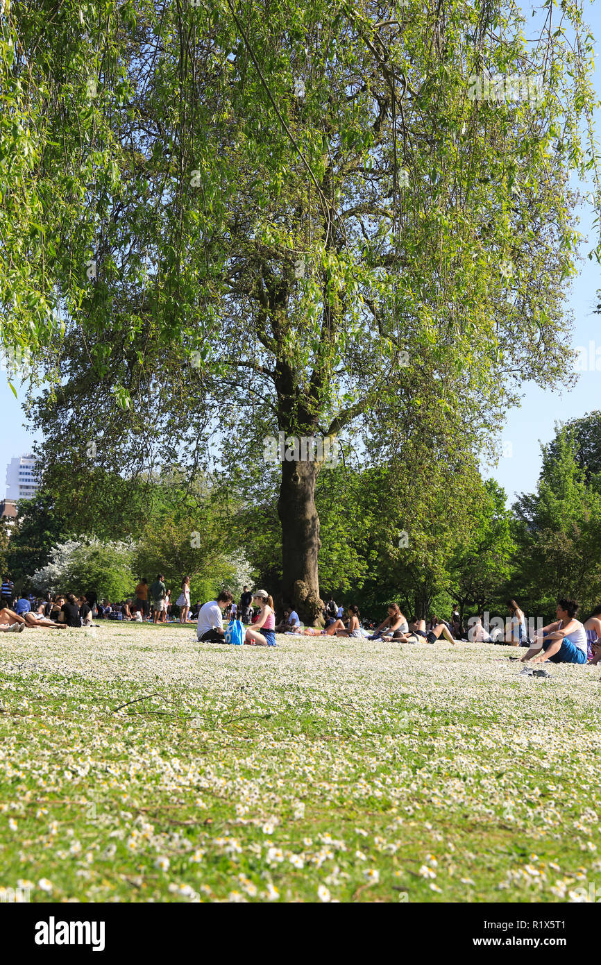 Regents Park in springtime in London, UK Stock Photo