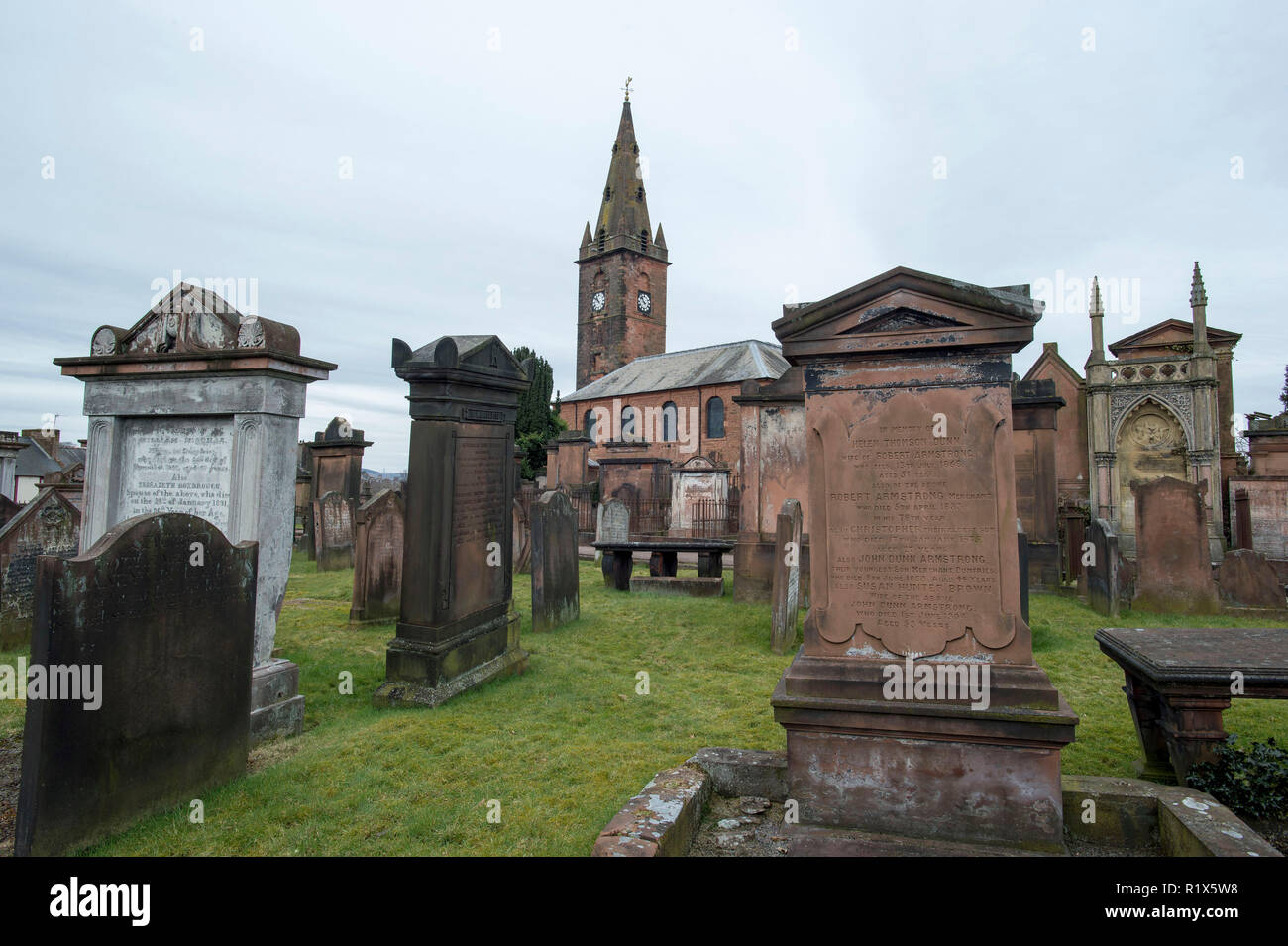 Dumfries, Dumfries & Galloway, Scotland. St Michael's Churchyard where Robert Burns was buried. Stock Photo