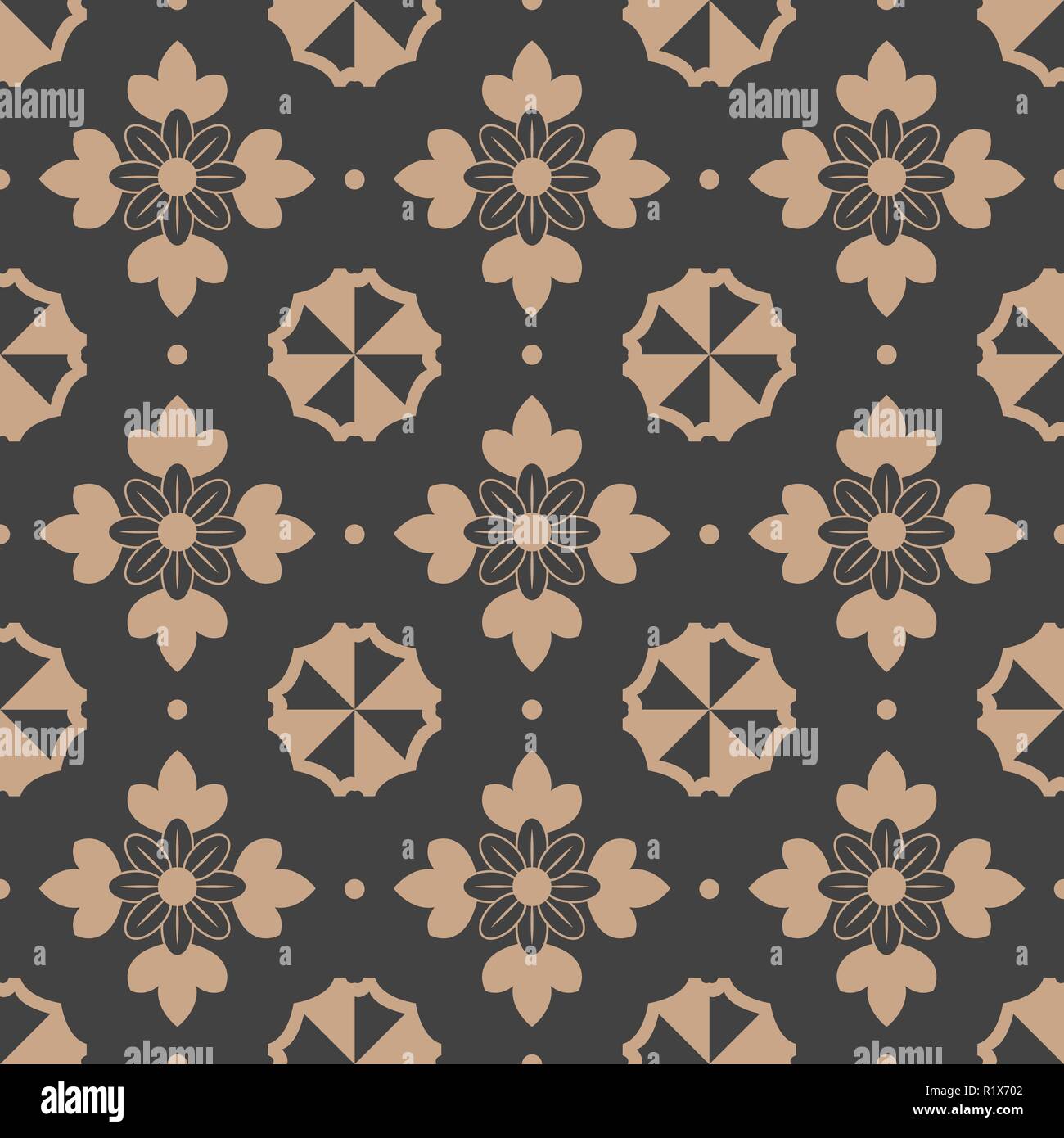 Vector damask seamless retro pattern background botanic garden flower ...