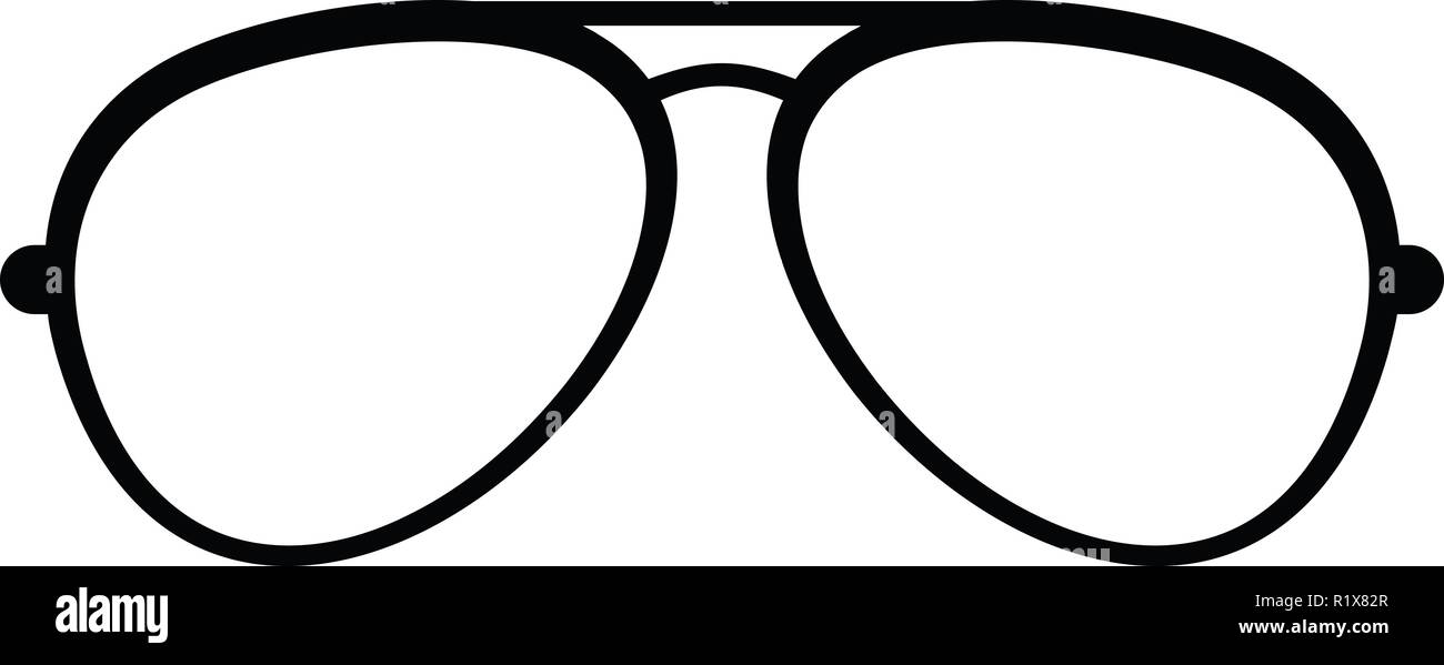 Oval eyeglasses icon. Simple illustration of oval eyeglasses