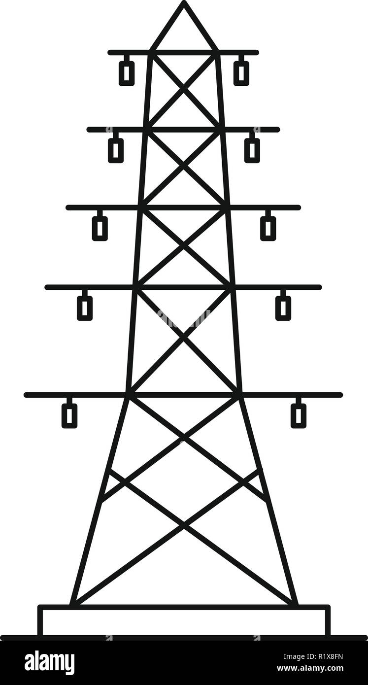 Electric pole icon. Outline illustration of electric pole vector icon