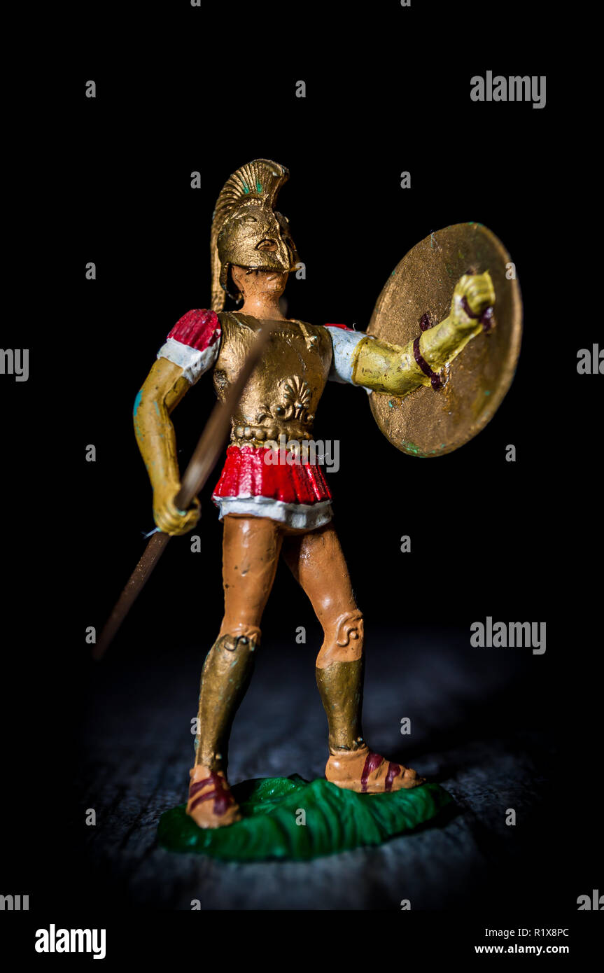 Toy Ancient Greek soldier Stock Photo