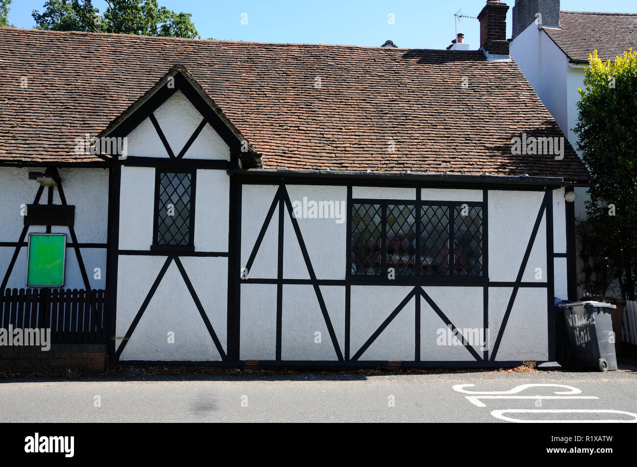 Village Hall., Little Berkhamsted, Hertfordshire, is a white building