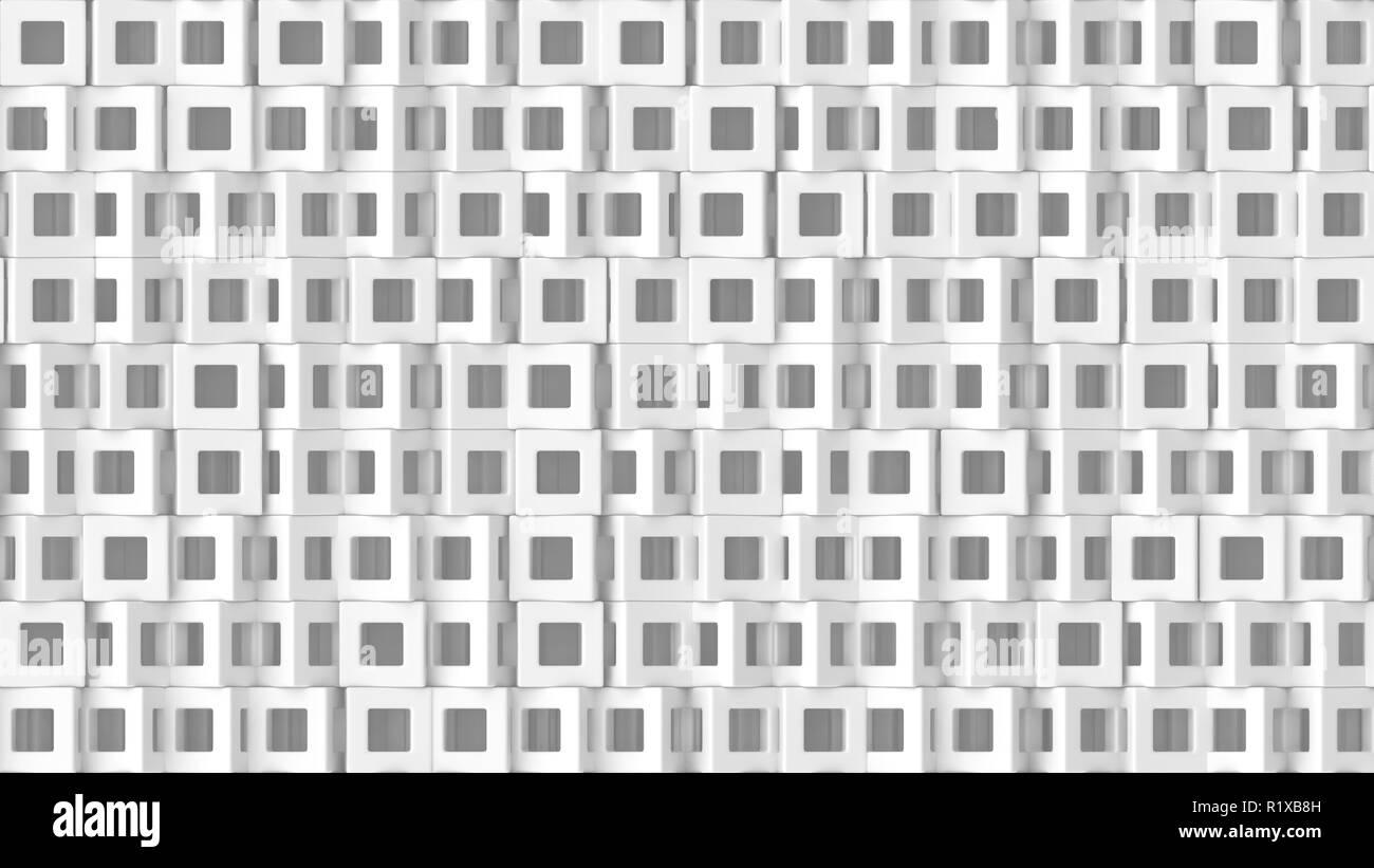 3d rendered texture of cube frames rotating on a white background Stock ...