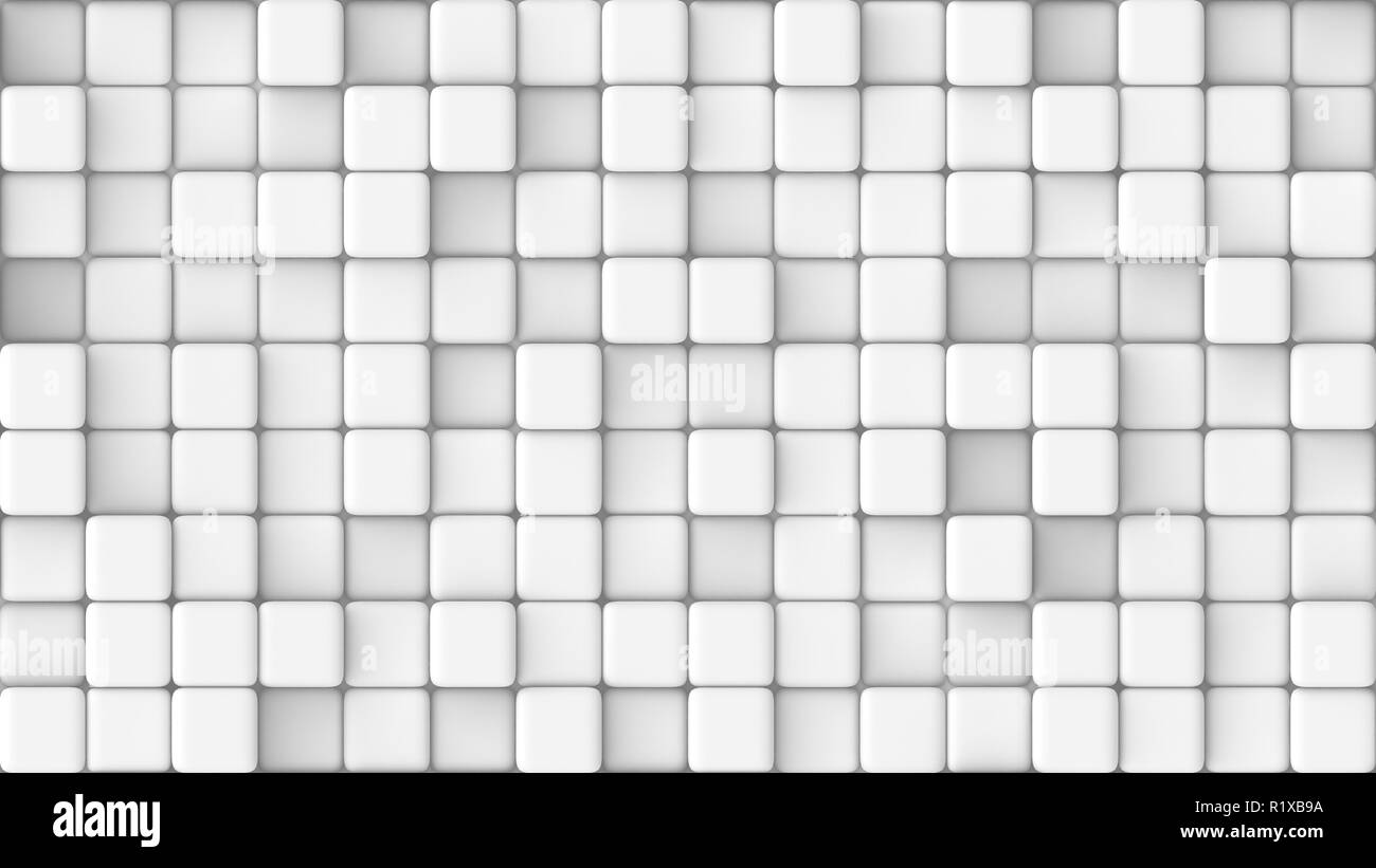 White Rounded Cubes 3d rendered texture of rounded cubes at different heights on a white ...