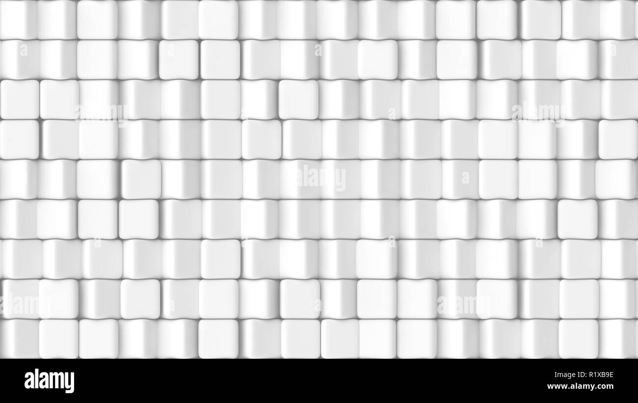 3d rendered texture of rounded cubes rotating on a white background ...